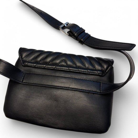 NWOT! Sam Edelman Vegan Leather Quilted Logo Belt/Waist Bag - Picture 4 of 6